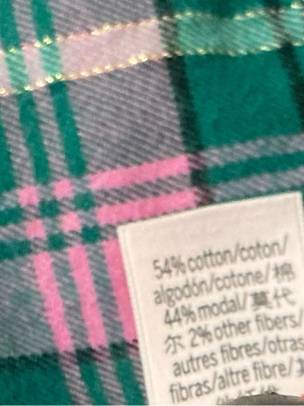 Victoria's Secret Green and Pink Plaid Button-Down Shirt